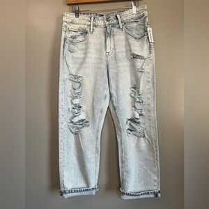 Edgely jeans mid rise distressed ankle light‎ wash size 10
